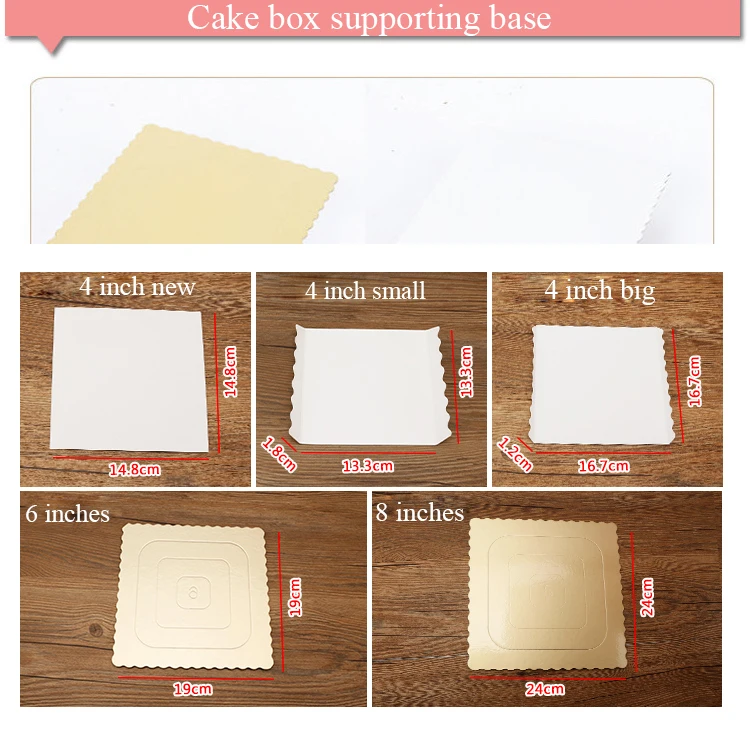 1,6 inches,Mousse,Cheese,Square cake box,transparent window, Printed,small,Mini,Packaging,Party,Lovely Goods,Festival,Wedding, Birthday,Gift ,pastry,Baked goods,Pastry room,Cake shop,8 inches (6)