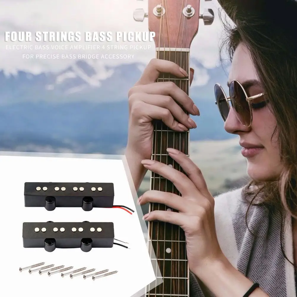 

2pcs/lot Pickup 4 String Electric Bass Bridge Open Sound Clean High and Low Frequency Full Double-coil Voice Amplifier
