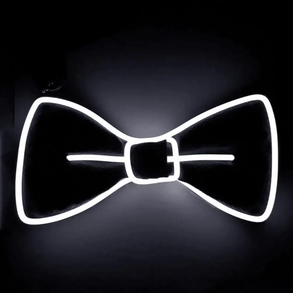 

Unisexal LED Wire Necktie Bowtie Luminous Flashing Lights Up Bow Tie Club Party Wedding Christmas Bow Necktie Party Decoration