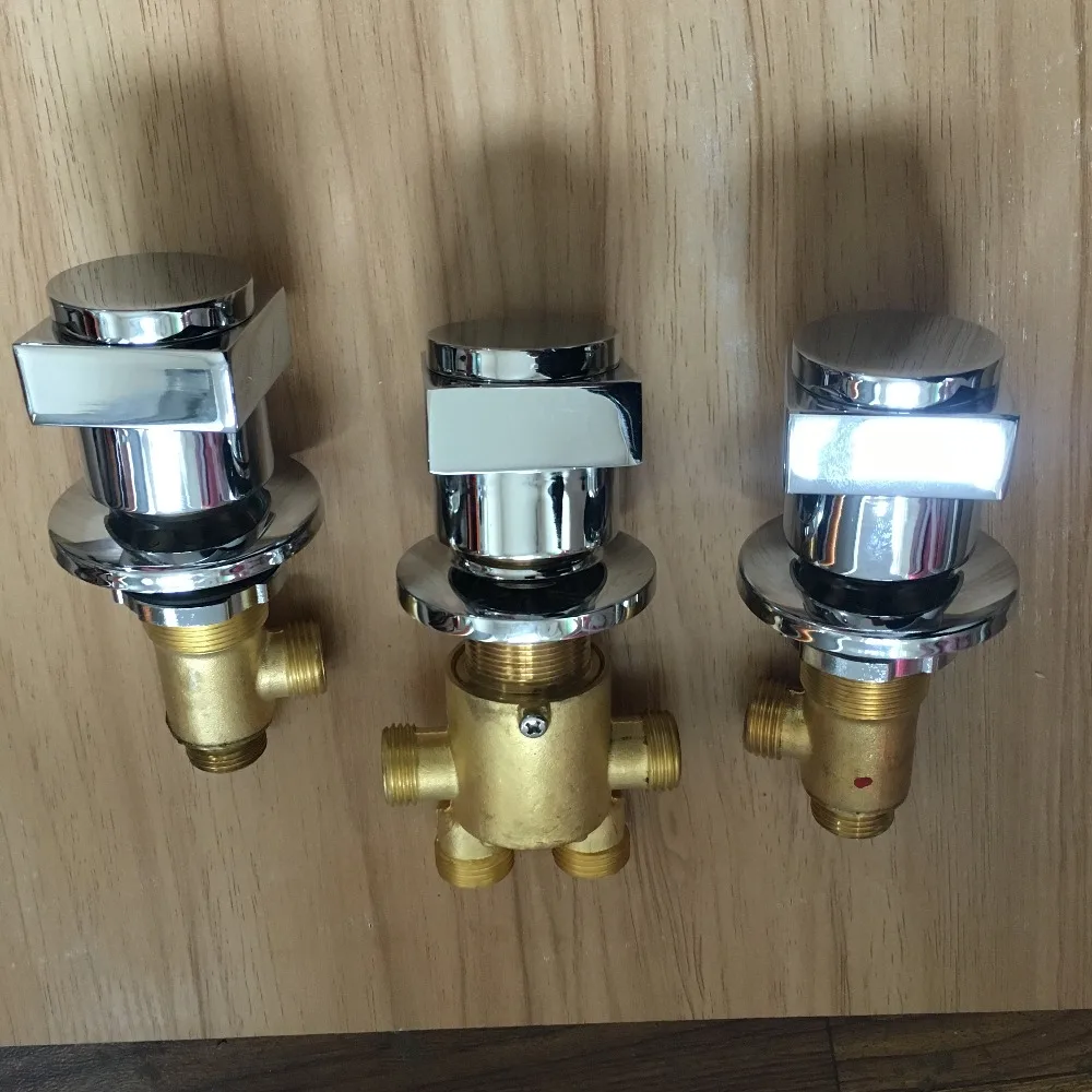 Square Handle Brass Switch Valve for Bathtub faucet shower mixer Bath faucet control valve Split five-hole cylinder side faucets 6