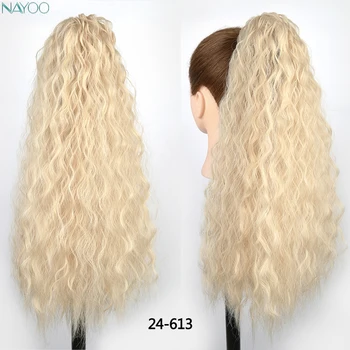 

Nayoo Hair Long Straight Wrap Around Clip In Ponytail Hair Extension Heat Resistant Synthetic Pony Tail Fake Hair