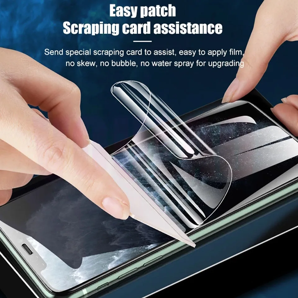 100Pcs Full Cover Hydrogel Film Screen Protector For iPhone X XR XS 11 12 13 14 15 Pro Max 7 8 Protective Soft Film No Glass