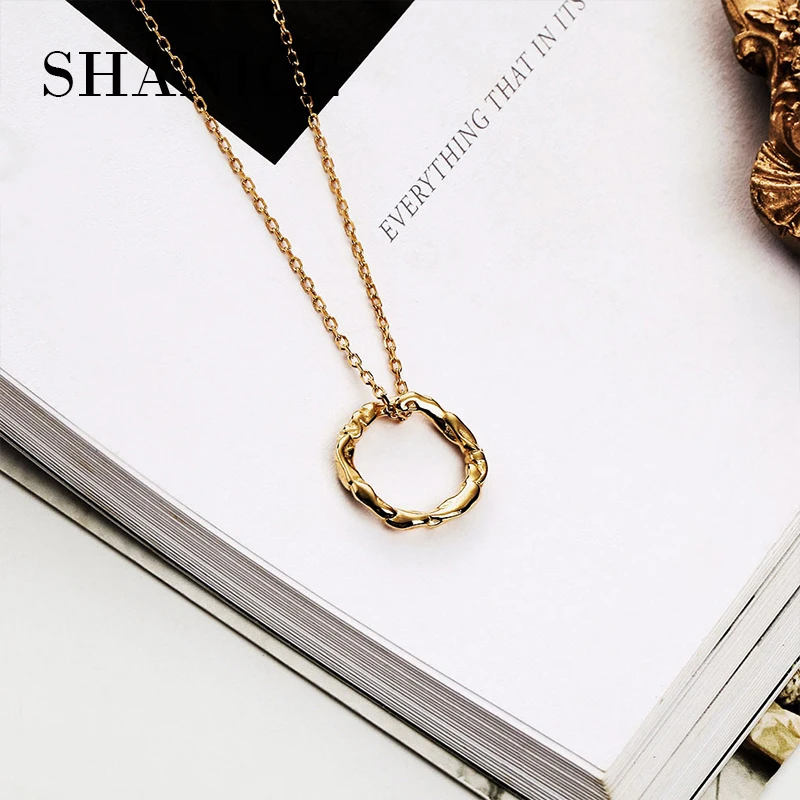 SHANICE Золото Цвет стерлингового серебра 925 неправильное кружево колье кулон ожерелье s для женщин простые подарки для нового