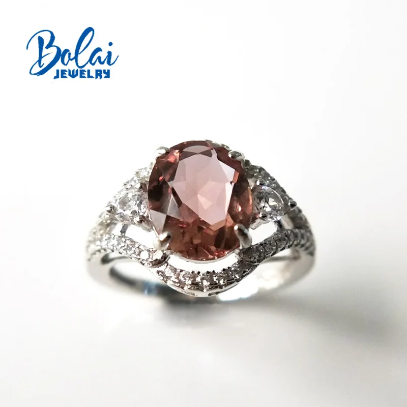 Bolaijewelry, кольца Zultanite из стерлингового серебра 925 пробы, созданный цвет, изменил овал драгоценного камня 8*10 мм 2.39ct элегантный дизайн бутик