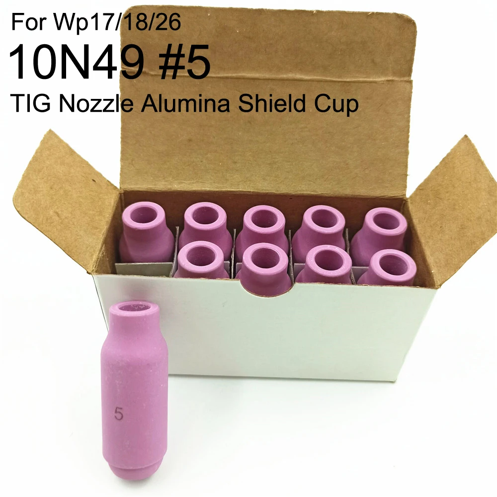 10pcs TIG Nozzle Alumina Shield Cup 10N50 #4 10N49 #5 10N48 #6 10N47 #7 10N46 #8 For WP17 18 26 TIG Welding Torch