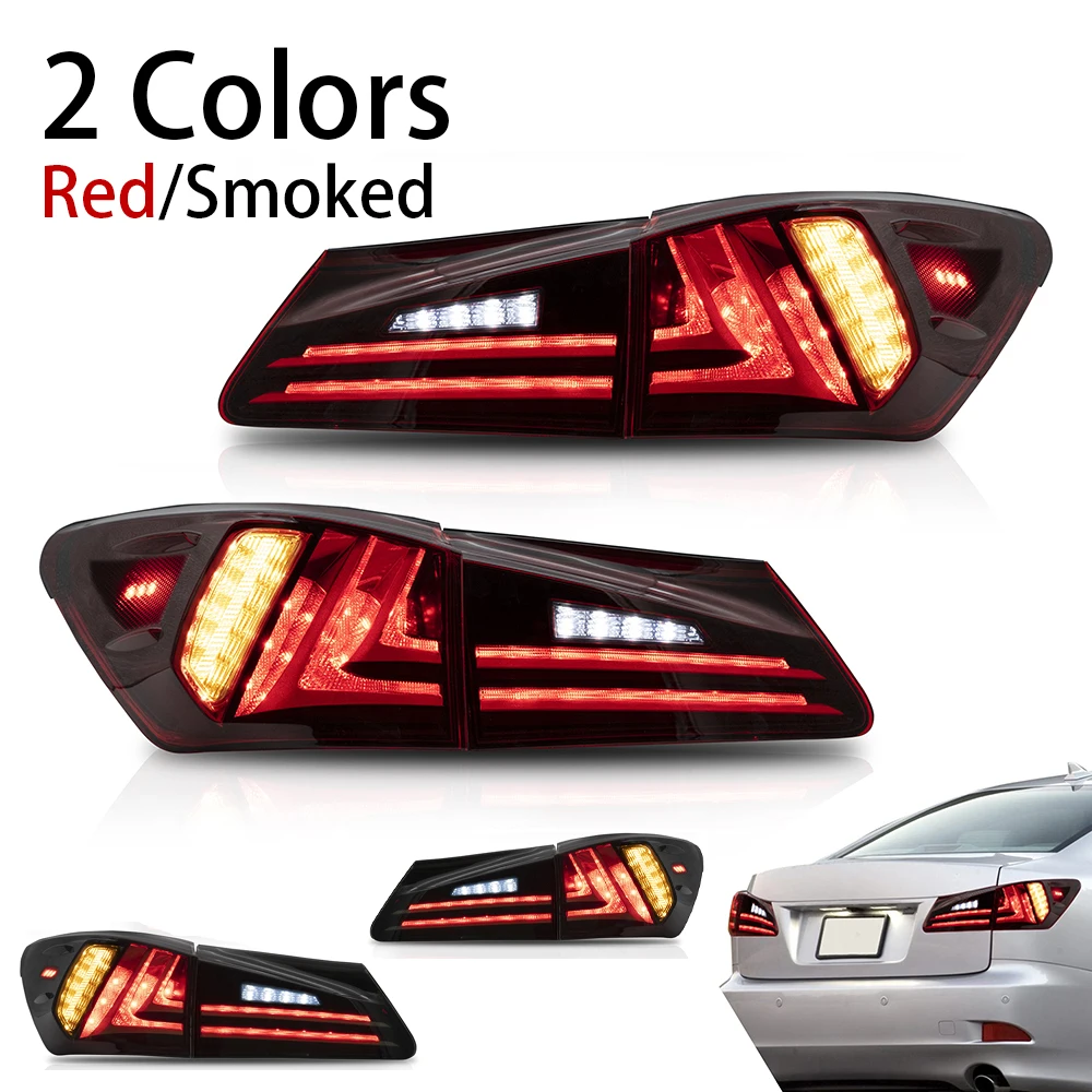 

Car Tail Lamp Fit For Lexus IS250/IS350 2006-2013 Tail lights LED Red/Clear/Smoked Lens Rear Lamp Assembly Car Accessories