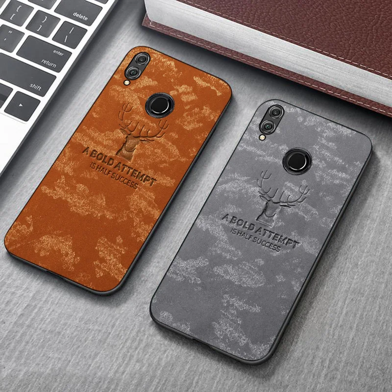 Для Huawei Honor 8X Max 9X 20 Pro 9 8C Case TPU + PU PC Ткань Олень Обложки для Играть 8 3 V20 V10 10i