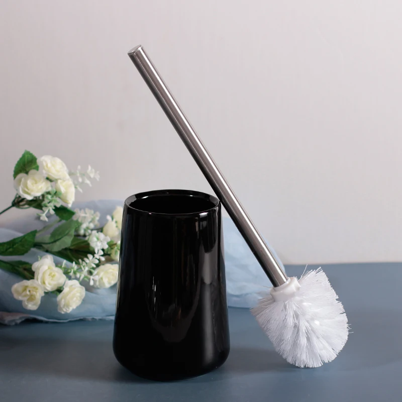 Description Picture 5 of itemStainless Steel Ceramic Toilet Brush Black White Toilet Brush Set Cleaning Tools Toilet Brush Holders Home Bathroom Accessories