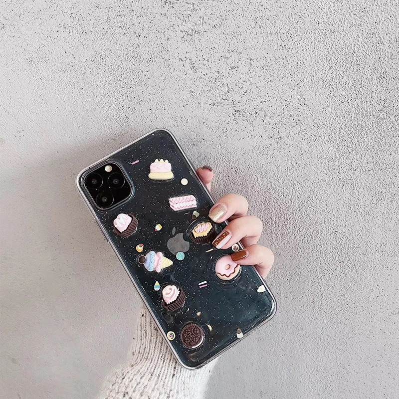 3D чехол из эпоксидной смолы с рисунком еды, торта, десерта для Iphone 11 PRO MAX XS MAX XR X 7 6 6S Plus, акриловый ТПУ милый Силиконовый противоударный чехол