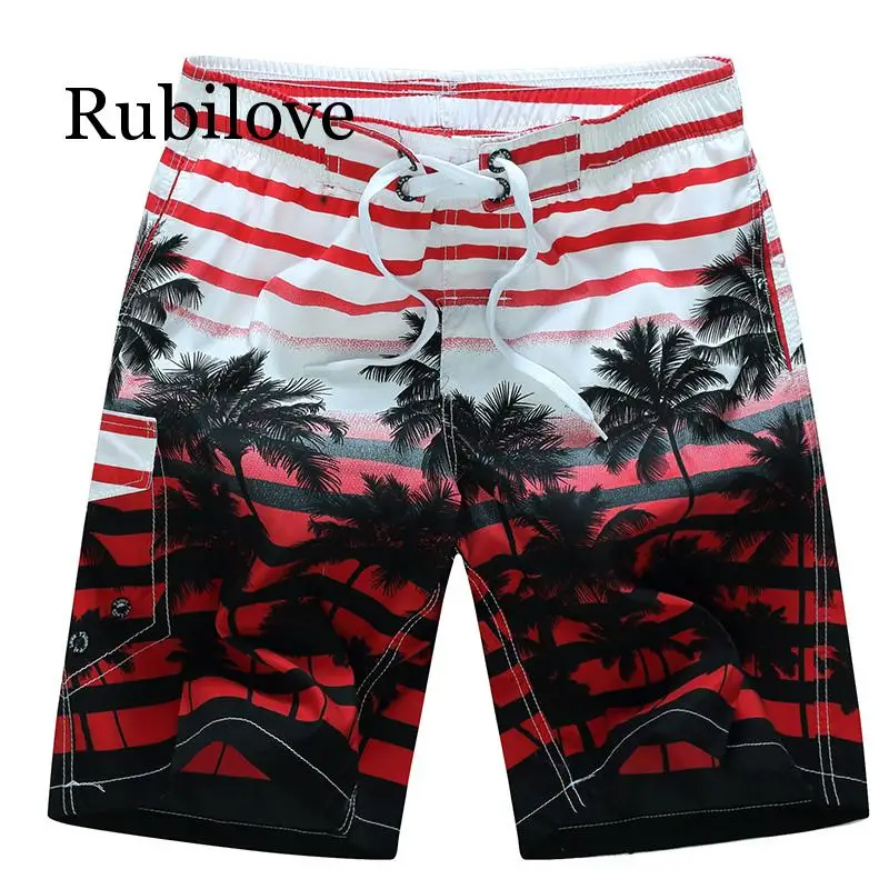 Rubilove новые летние популярные мужские пляжные шорты быстросохнущие с принтом "кокосовое дерево" эластичный пояс 4 цвета M-6XL