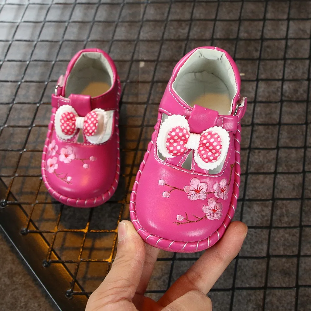 

Toddler Infant Kids Baby Girls Bowknot Embroidery Princess Single Leather Shoes kids shoes детская обувь обувь детская#E25