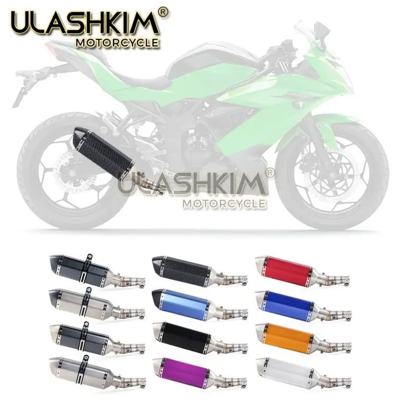 Для Kawasaki Z250 Z300 Ninja 300 2013- Ninja 250R 08-12 выхлопная система без шнуровки глушитель Соединительная труба средняя труба Escape slip-on