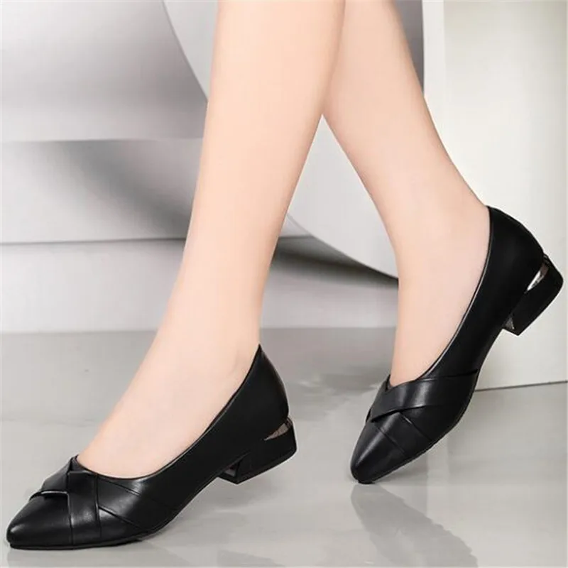 shoes women's new thick with pointed wild sets of feet mother shoes fashion shallow mouth work shoes platform sneakers