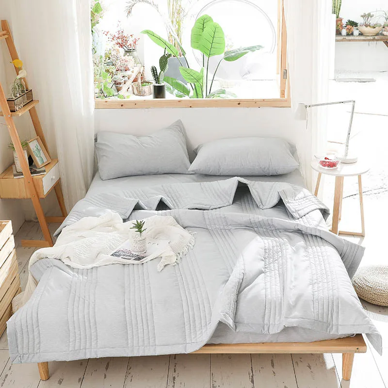 Summer Quilted Blanket Thin Comforter Bedspread for Double Bed Air Condition Quilt for Student Car Kids Adult Bed Cover