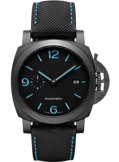 

2020 Luxury Brand New Men Automatic Mechanical Sapphire Black Canvas Leather Stainless Steel 1950 3 Days Watches Luminous Blue