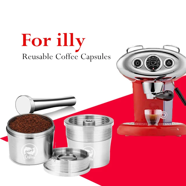 Icafilas Restible Coffee Capsule Szűrő Illeszkedik Illy Kávéfőzőhöz Refiliable Rozsdamentes Acél Kávé Kapszula Tamper Kanál