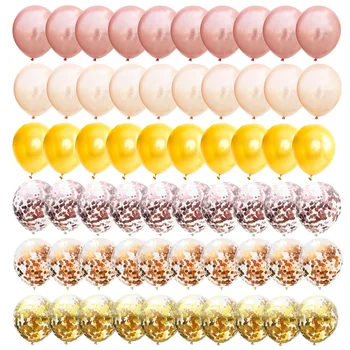 

60pcs Solid Color Latex Balloon Sequins Balloon Set Combination Hawaiian Birthday Party Wedding Decoration Helium Balloon suppli
