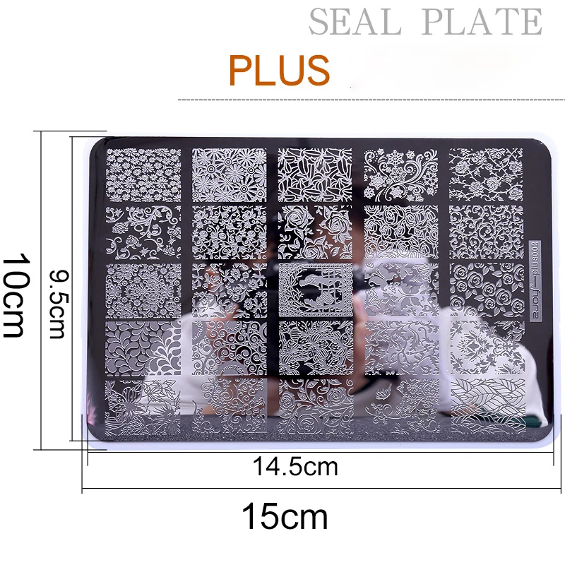 1PC**9.5X14.5cm Nail Art Stamping Plate 304 Stainless Steel Templates  Plates Image--Unique Design/Lace design nail Stamp Plate