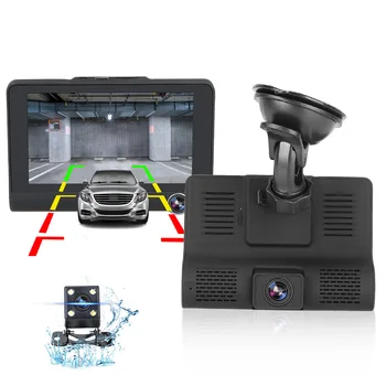 

LEEPEE Video Recorder Dual Lens support Rearview Camera 3 Cameras Lens Auto Registrator DVR Dash Cam 4.0 Inch Dash Camera