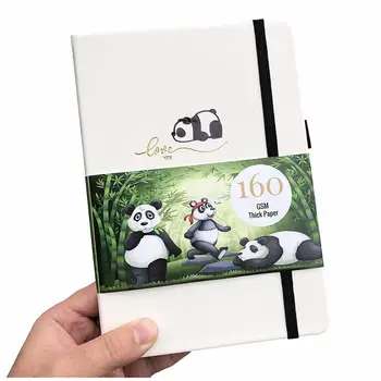 

BUKE Panda Bullet Planner Dot Grid Notebook Journal and Drawing Sketcbook - PU Leather, 160gsm Thick Paper
