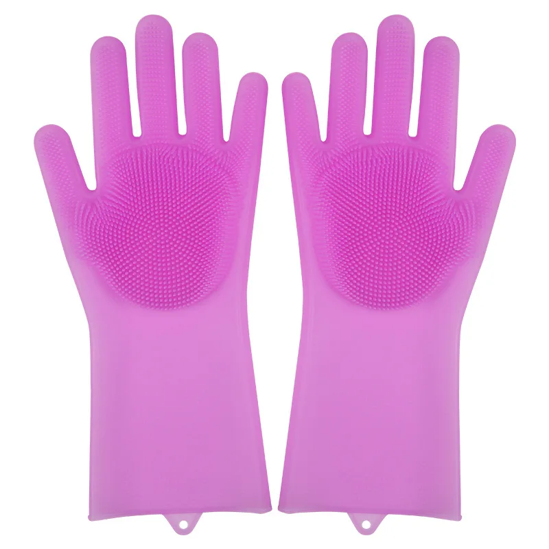 High Quality Non-slip Kitchen Silicone Brush Gloves Abrasion and Temperature Protection Cleaning Tools | Дом и сад
