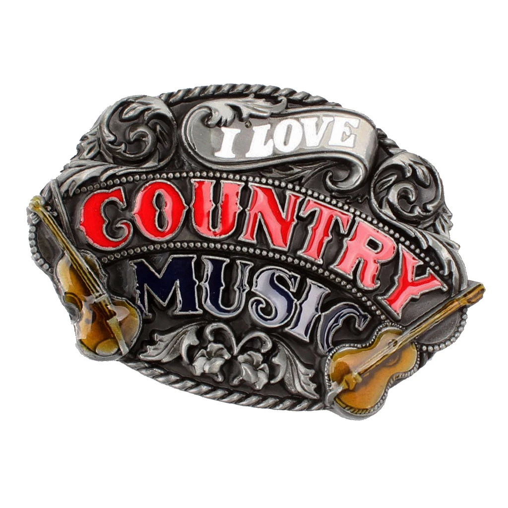 Novelty Country Belt Buckle 3D Music 