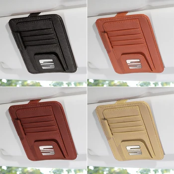 

1PCS Car Sun Visor Clip for Sun Glasses Credit Card Pen Holder function Storage Bag for Seat Leon Ibiza cupra Altea Belt Racing