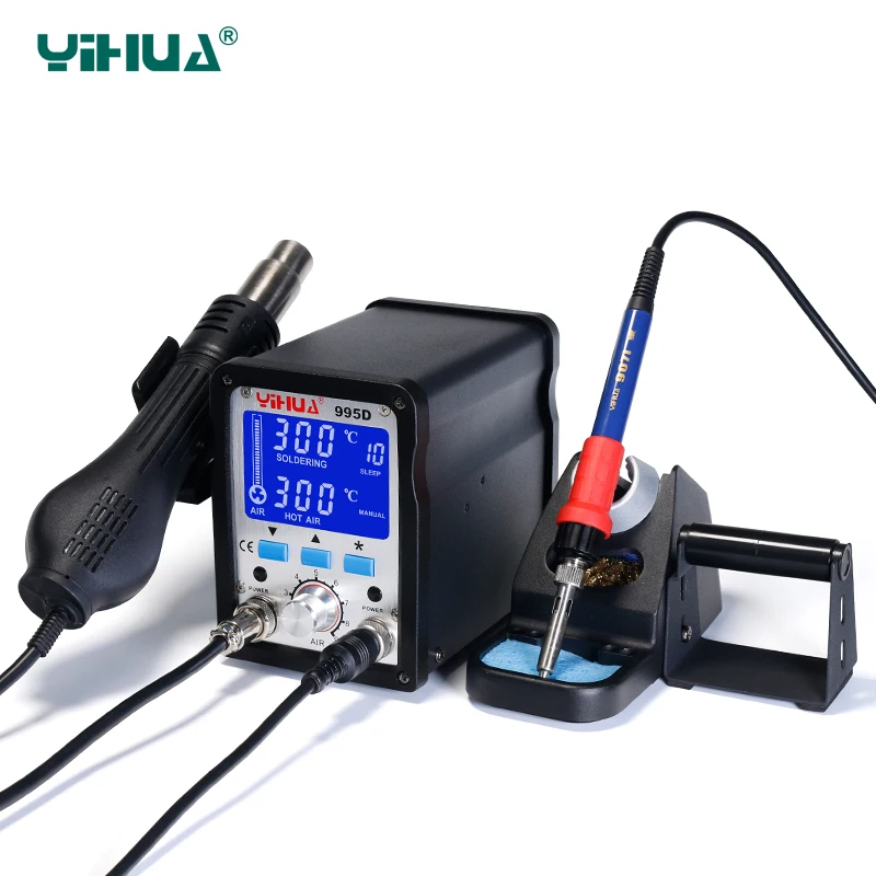 

YIHUA 995D Upgrade Vision Hot Air Gun Soldering Station With Imported Soldering Iron 2 in 1 Rework Station For Phone Repair Tool
