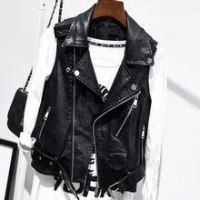 Aliexpress - Gothic Plus Size Punk PU Leather Jacket Vest Sleeveless Women Coat Zipper Motorcycle Goth Streetwear Women Jackets Coats 2021