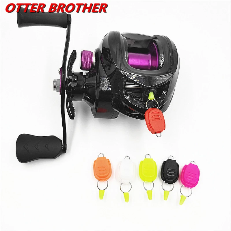 PATIKIL Fermaglio Porta Lenza Per Pesca – Clip Di Ricambio Per Mulinello Baitcasting – 5 Pezzi Arancioni - 6
