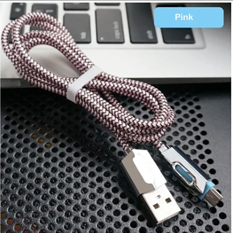 Micro USB кабель Быстрая зарядка USB кабель для передачи данных для Xiaomi samsung huawei Android мобильный телефон планшет usb зарядка 1 м - Цвет: Pink