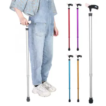

Elderly Walking Cane Anti-Slip Adjustable Height Aluminum Alloy Hand Walking Stick for Disabled Mountain Climbers Elder Crutches