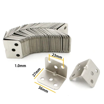 

20PCS Silver Right Angle Bracket L-Shaped Corner Brace Shelf Cold Rolled Steel L-Shaped Right 90 Degrees Corner Bracket