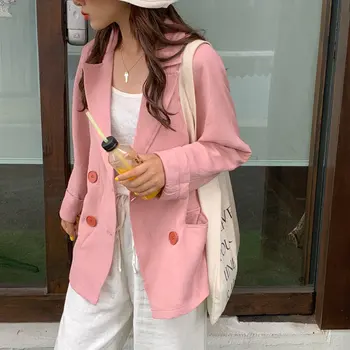 

Alien Kitty Pink Classic High Quality Loose Women All-Match Office Ladies Casual Sweet 2019 Autumn Female Loose Fashion Blazers