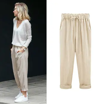

Women Casual Jogger Dance Harem Sport Pants Leggings Solid High Waist Baggy Slacks Trousers Sewatpants Plus Size