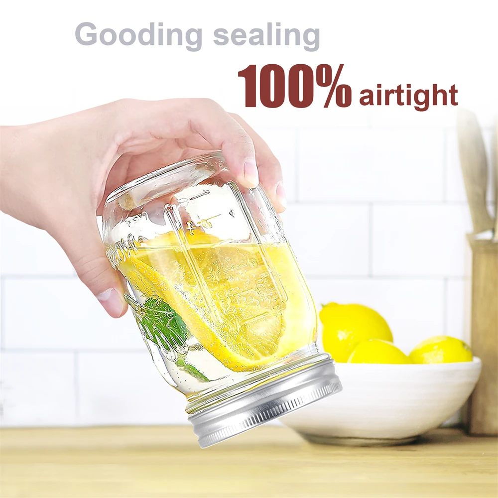 24 Sets Regular Mouth Canning Lids for Ball, Split-Type Metal Mason Jar Lids for Canning, Silver/70 MM/Lids & Rings/Bands