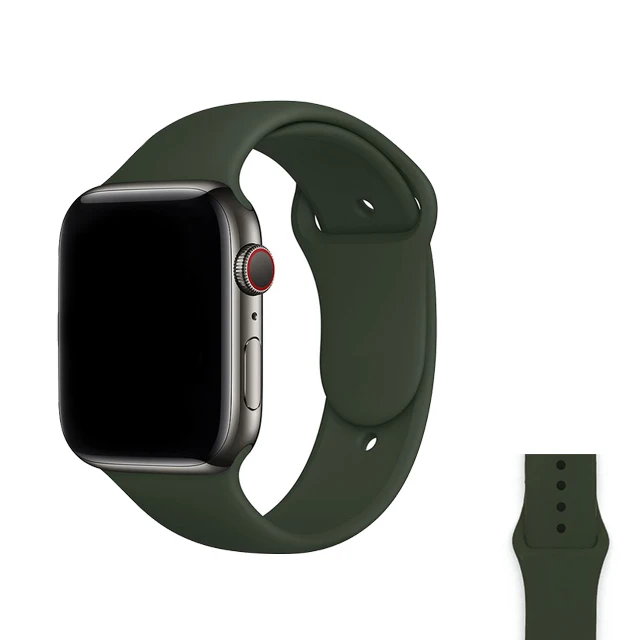 Silicone Strap For Apple Watch Band  7 41mm/45mm Series 6 SE 5 4 42mm/44mm Rubber Wristband iWatch 3 2 1 38/40mm Smart Bracelet 22