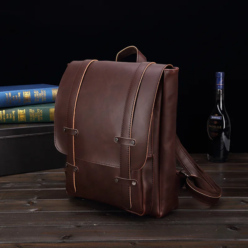 

Bag Backpack Travel-Bags School-Bag Rucksack Leather Girl Women's New-Fashion Button