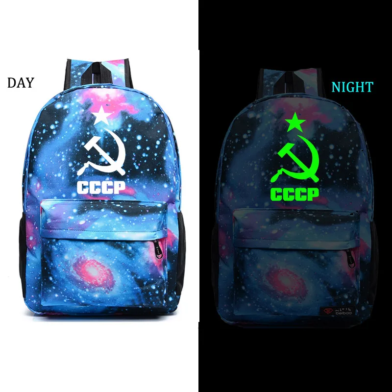 CCCP рюкзак для женщин и мужчин noctilucous школьный рюкзак - Цвет: style6 blue