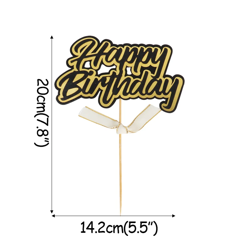 WEIGAO, год, топперы для торта, золотой шар, Топпер, день рождения, вечеринка, Рождество, украшения для выпечки, кекс, обертка, украшение - Цвет: black gold topper