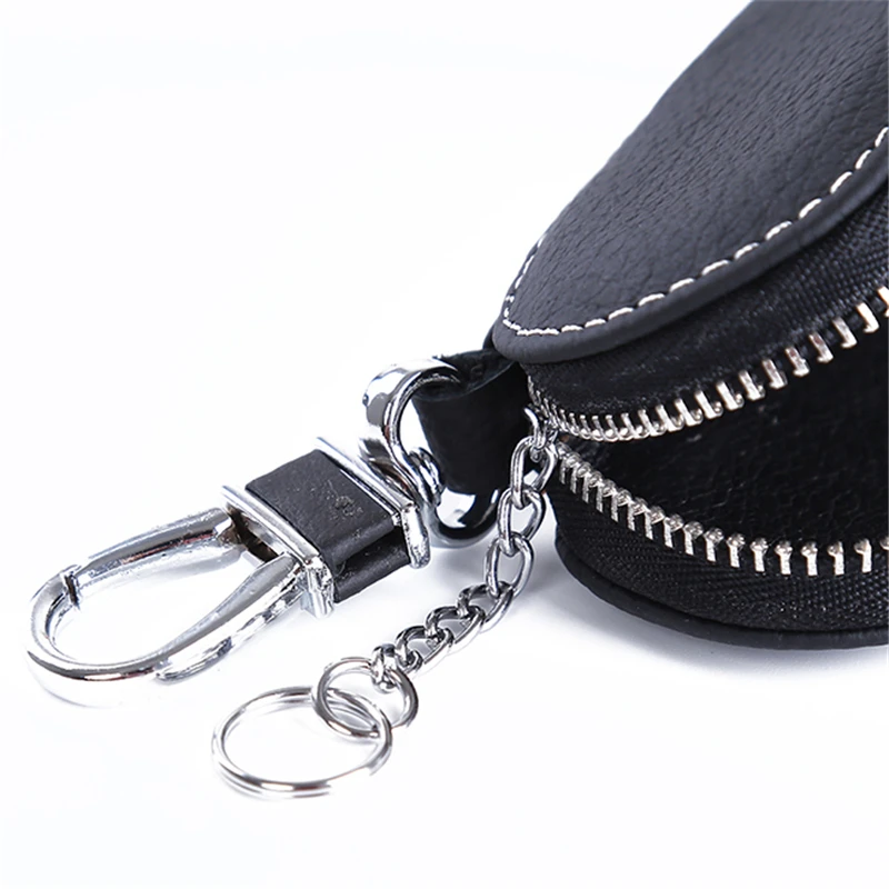 Men Key Holder Housekeeper Leather Car Key Wallets Keys Organizer Women Keychain Covers Zipper Case Bag Unisex Pouch Purse,key case,key holder,key organizer,key purse
