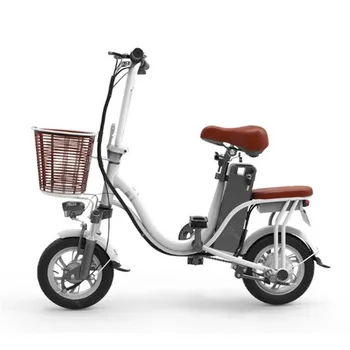 

Electric Scooter Bike With Two Seats Two Wheels Electric Bicycles 12 Inch 400W 48V Mini Electric Bike Bicycle Removable Battery