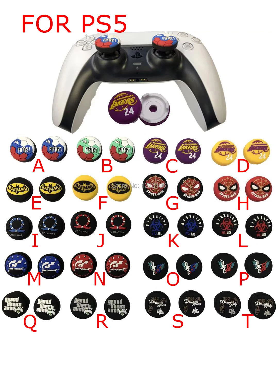 2pcs Soft Silicone Thumb Grip Stick Cap Cover For Sony PS5 Controller for Playstation 5 Joystick Accessories | Электроника