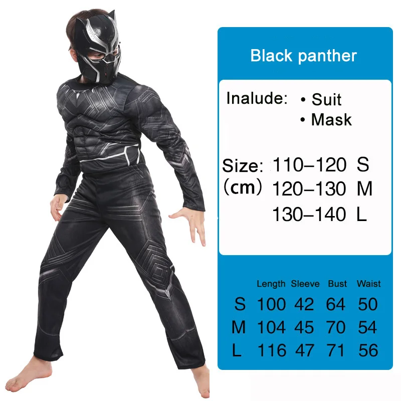 Black-panther Marvel/детская одежда для хеллоуина; костюм из аниме «Оптимус Прайм»; вечерние костюмы «мстители», «Трансформеры», «Нептун», «Звездные войны»; праздничные костюмы - Цвет: Black-panther