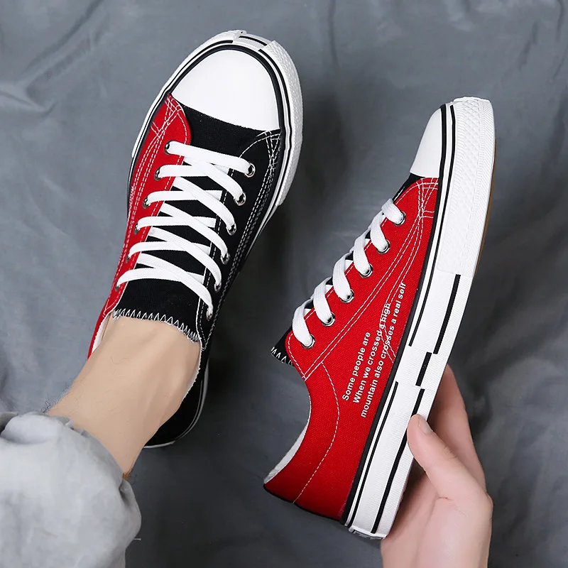 

2019 Summer INS Super Fire Sneakers Men's Mandarin Duck Double Color Men's Canvas Trend MEN'S SHOES Sub-han ban xie Versatile ME