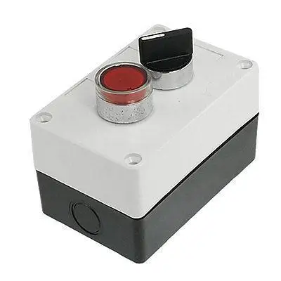 

DC 12V Red Signal Lamp Momentary 3 Positions Rotary Push Button Switch Station