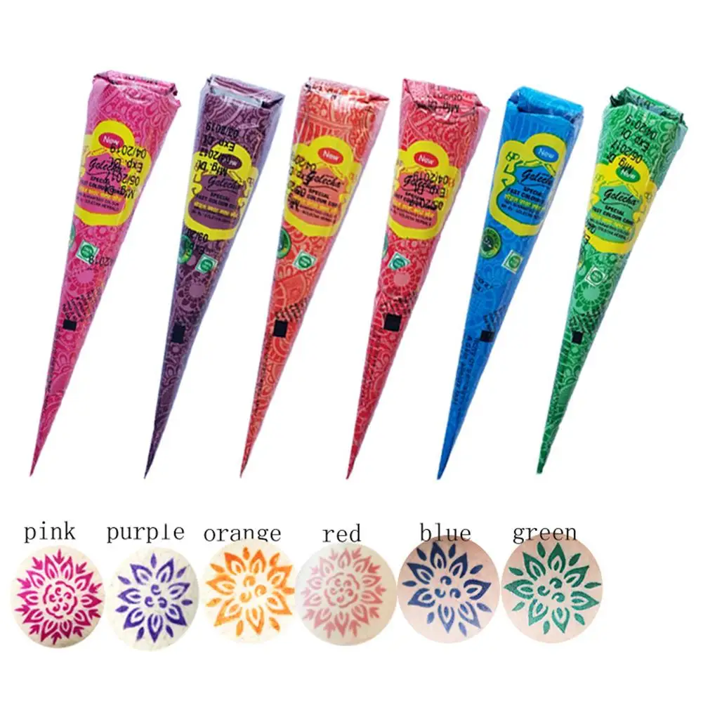 

New Natural Plant Hand Painted Cone Tattoo Paste Temporary Body Art Painting Ink