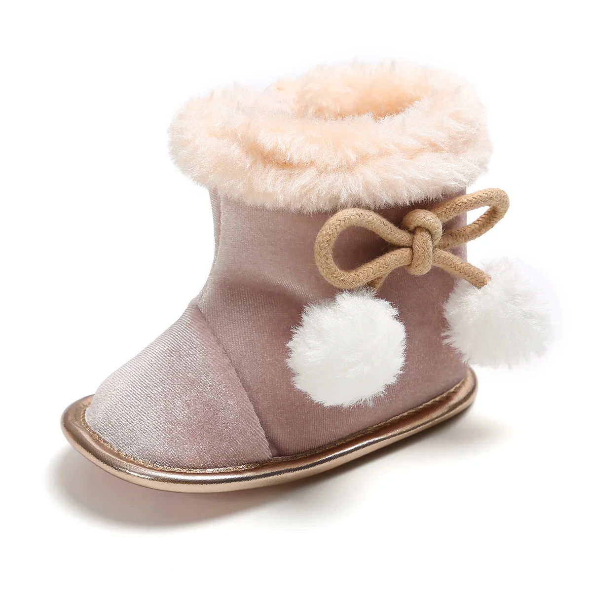 CYSINCOS/детская обувь на возраст от 0 до 18 месяцев теплые зимние ботинки новая обувь с мягкой подошвой для маленьких детей Нескользящие меховые плюшевые ботинки для первых шагов для мальчиков и девочек