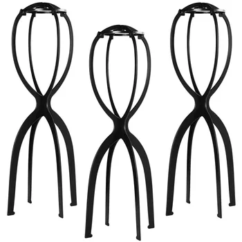 

3Pcs/Lot Top Quality Wig Stand Multi-Purpose Use Hat Wig Hair Head Stand Travel Foldable Flexible Plastic Wig Holder