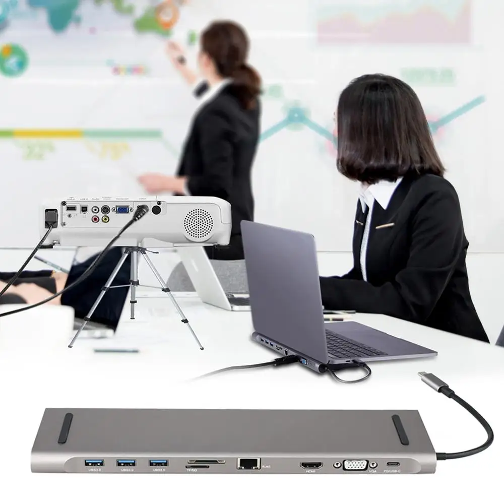 3,1 сплиттер 10 в 1 USB 3,0 usb-хаб к HDMI 4K 3 порта USB C концентратор с PD TF SD ридер для Macbook Pro компьютерные аксессуары